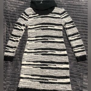 Calvin Klein Black and White Textured Knit Sweater